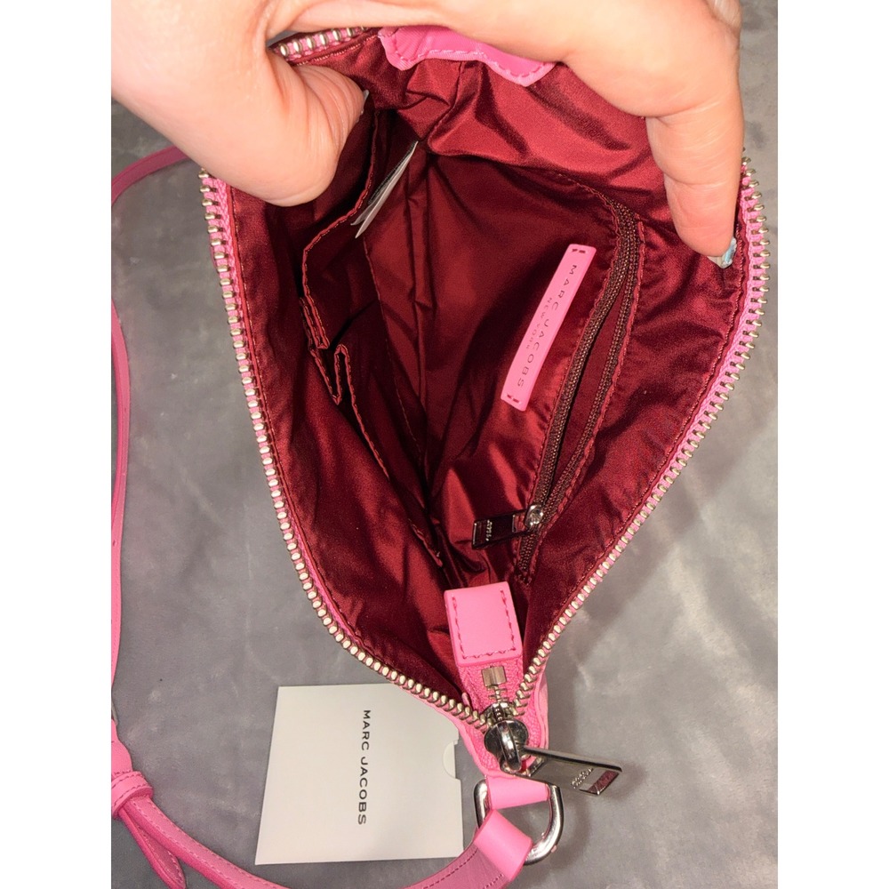 Marc Jacobs Preppy‎ Nylon Natasha Crossbody Bag Neon Pink Silver Hardware Small - Picture 4 of 10